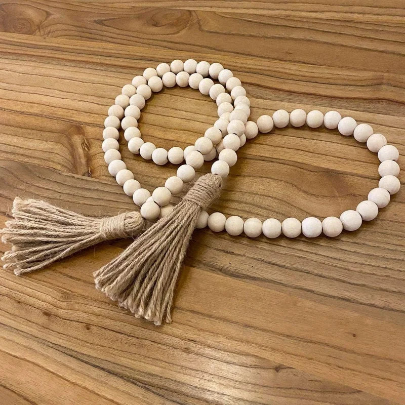 Hign-Concerned Wood Bead Garland Rustic Farmhouse Decor
