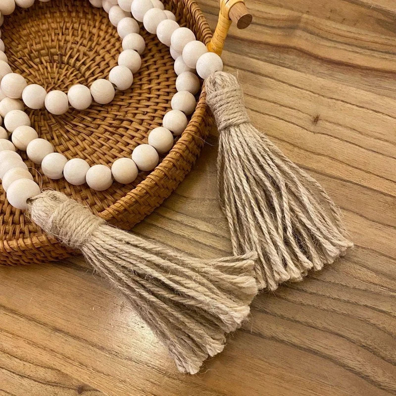 Hign-Concerned Wood Bead Garland Rustic Farmhouse Decor