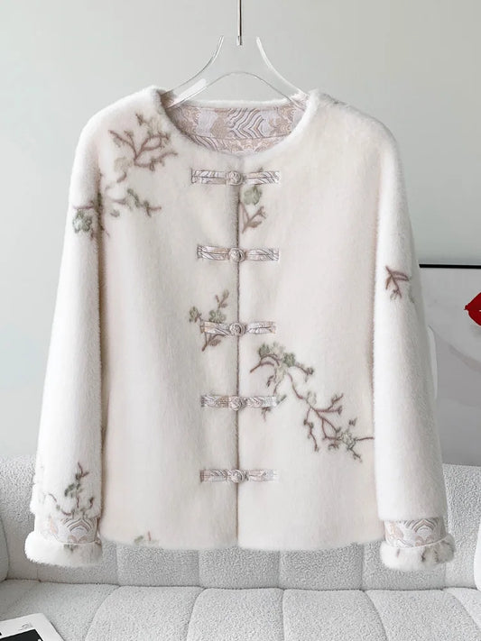 CN Guangdong Tang Suit Top Cardigan For Women With Pockets