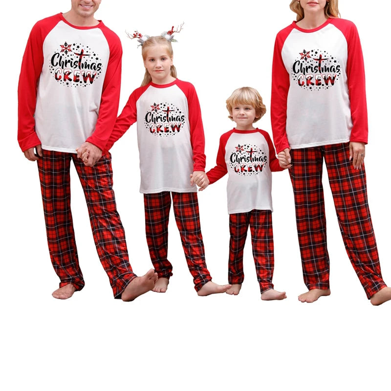 Christmas Family Matching Pajamas Set Plaid Pants Sleepwear