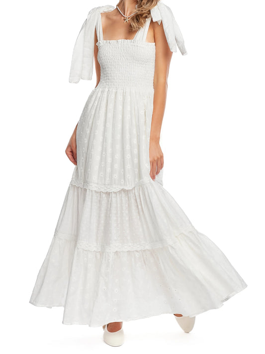 Women's Ruffle Sleeve Maxi Dress With Floral Boho V Neck