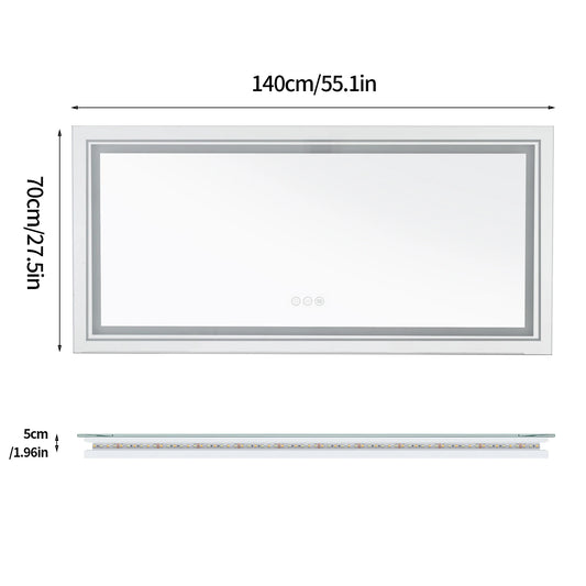 Illuminated LED Bathroom Mirror With Front Backlit Lights