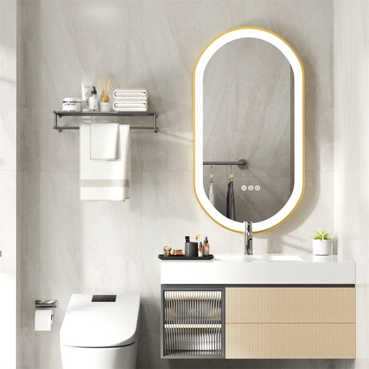 LUVODI Oval LED Illuminated Bathroom Mirror Demister