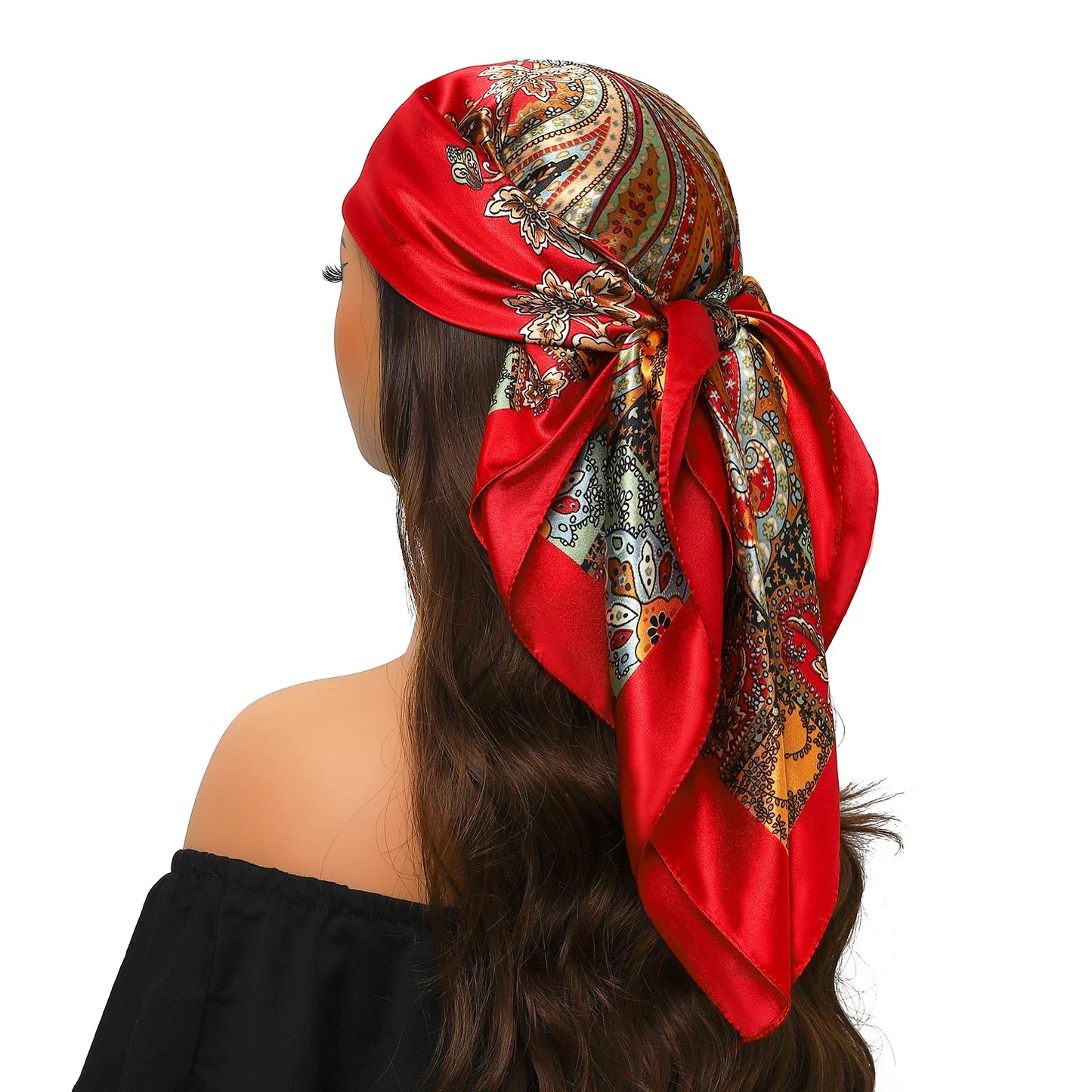 Head Scarf Women Luxury Polyester Foulard Bandana Hijab Hair