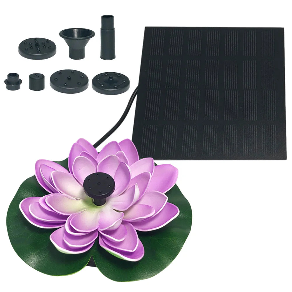 Lotus Shape Solar Powered Fountain Pump for Bird Bath