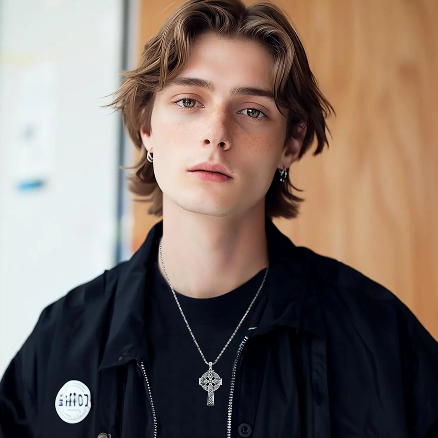 DRINSPER CelticInspired CrossPendant Unisex 925 SterlingSilver Eternal Pendant For Jewelry